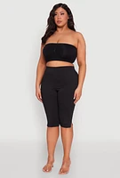 Womens Plus Size Basic Bandeau Bra, Black, Size 2X