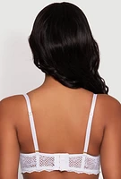 Womens Scalloped Lace Plunge Bra | Convertible to Strapless, White,