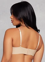 Womens Solid Basic Plunge Bra, Beige, Size 34D