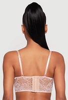 Womens Floral Lace Longline Plunge Bras 2 Pack, Multi, Size 34B