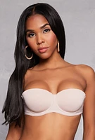 Womens Bebe Clear Back Strap Balconette Bra | Convertible to Strapless, Beige, Size 36B