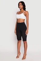 Womens Ribbed Knit Bralette, White, Size S