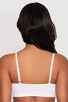 Womens Ribbed Knit Bralette, White, Size XL
