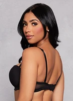 Womens Mesh Balconette Bra | Converts to Strapless, Black, Size 38B