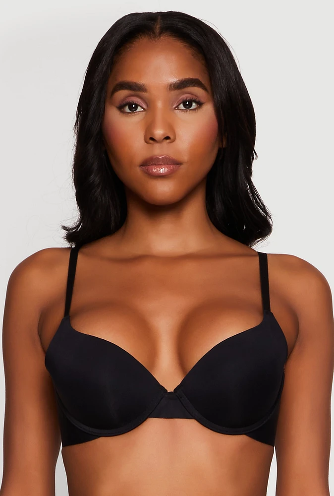 Womens Basic Plunge Bra, Black, Size 34B