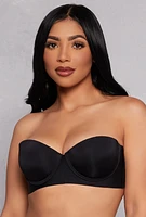 Womens Basic Balconette Bra | Convertible to Strapless, Black,