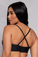 Womens Basic Balconette Bra | Convertible to Strapless, Black,