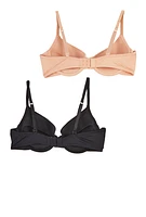 Womens Basic Plunge Bras 2 Pack, Multi,