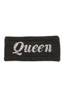 Womens Rhinestone Queen Headband, Black