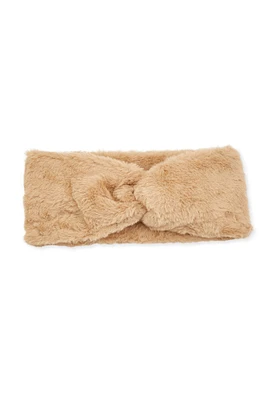 Womens Twist Front Faux Fur Headband,