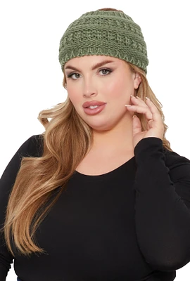 Womens Knitted Headband, Green