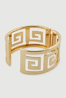 Womens Greek Key Cuff Bracelet, Gold