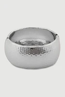 Womens Elegant Metallic Cuff Bracelet, Silver