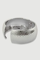 Womens Elegant Metallic Cuff Bracelet, Silver