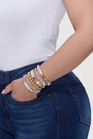 Womens Assorted Beaded Stretch Bracelets Set of 5, Multi