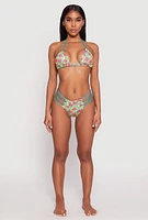 Womens Patterned Strappy Bikini Set,