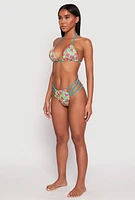 Womens Patterned Strappy Bikini Set,