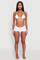 Womens Basic Triangle Swim Bikini Top, White, Size S