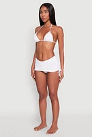 Womens Basic Triangle Swim Bikini Top, White, Size XL