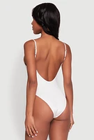 Womens Bebe Rhinestone One Piece Swimsuit,