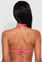 Womens Solid Triangle Swim Bikini Top, Pink,