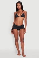 Womens Triangle Swim Bikini Top, Black, Size XL