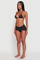 Womens Triangle Swim Bikini Top, Black, Size XL