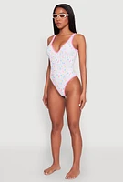 Womens Tropical Geometric Patterned One Piece Swimsuit, Multi, Size XL