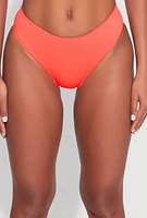 Womens Hipster Swim Bikini Bottoms, Orange, Size L