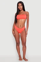 Womens Hipster Swim Bikini Bottoms, Orange, Size L