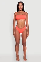 Womens Hipster Swim Bikini Bottoms, Orange, Size S