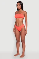 Womens Hipster Swim Bikini Bottoms, Orange, Size S