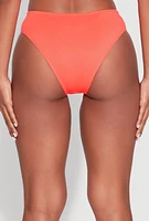 Womens Hipster Swim Bikini Bottoms, Orange, Size L