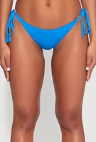 Womens Side Tie Swim Bikini Bottoms, Blue, Size S
