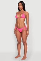 Womens Side Tie Bikini Bottoms, Pink, Size L