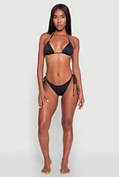 Womens Basic Side Tie Swim Bikini Bottoms, Black, Size XL