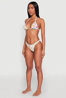 Womens Tropical Print Low Rise Bikini Bottoms, Multi, Size M
