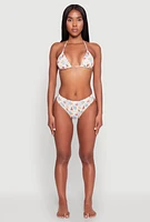 Womens Tropical Printed Pattern Bikini Bottom, Multi, Size S