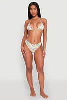 Womens Tropical Print Hipster Bikini Bottoms, Multi, Size L