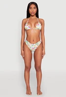 Womens Tropical Print Hipster Bikini Bottoms, Multi, Size L