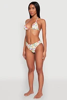 Womens Tropical Print Hipster Bikini Bottoms, Multi, Size L