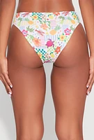 Womens Tropical Print Hipster Bikini Bottoms, Multi, Size L