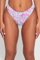 Womens Floral Print Hipster Bikini Bottoms, Multi, Size L