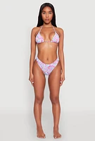 Womens Floral Print Hipster Bikini Bottoms, Multi, Size L