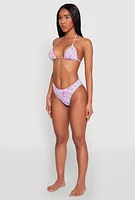 Womens Floral Print Hipster Bikini Bottoms, Multi, Size L