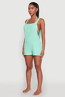 Womens Nicole Miller Gauze Knit Cover Up Romper, Green, Size M
