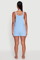 Womens Nicole Miller Gauze Knit Cover Up Romper, Blue,