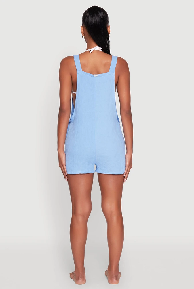 Womens Gauze Knit Cover Up Romper,