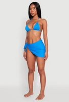 Womens Side Tie Sarong Cover Up, Blue, Size L
