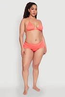 Womens Plus Size Tie Back Halter Bikini Top, Orange, Size 2X